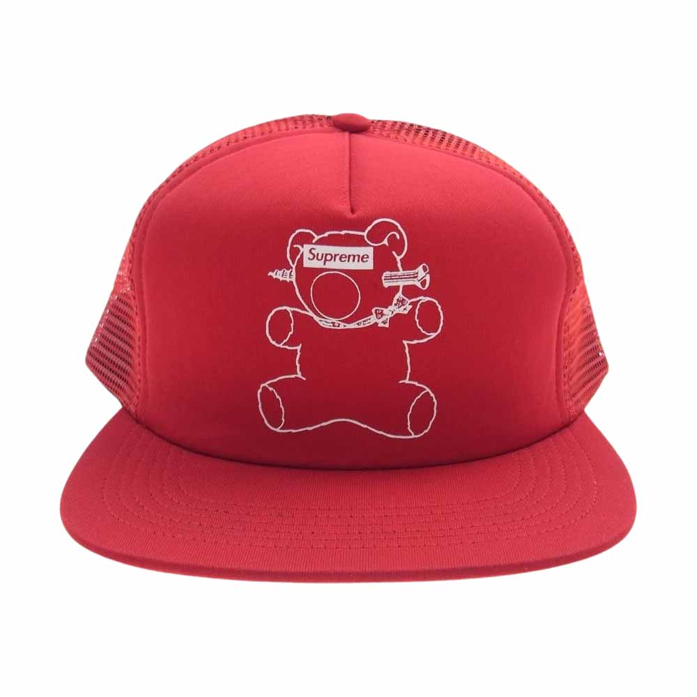 Supreme シュプリーム 15SS UNDER COVER Mesh Back 5-Panel snapback cap アンダーカバー メッシュバック5パネル スナップバック ベア プリント キャップ  レッド系【美品】【中古】