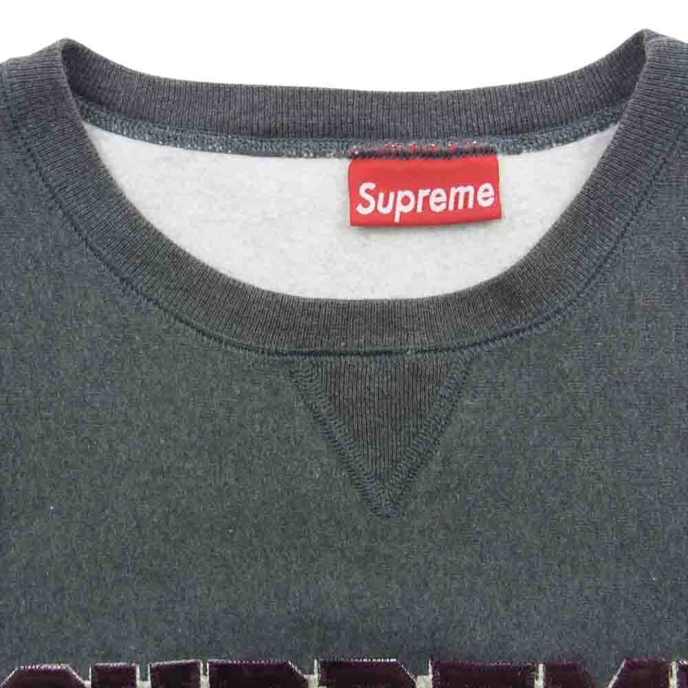 Supreme シュプリーム USA製 初期 90S 前V刺繍ロゴ クルーネック スウェット  グレー系 L【中古】
