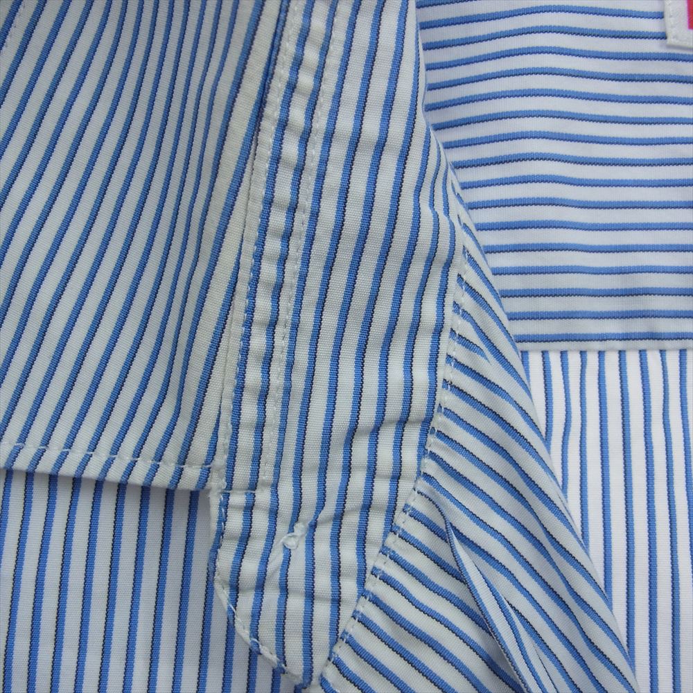 Supreme シュプリーム 12SS  COMME des GARCONS SHIRT Gusset Shirt Red コムデギャルソン ストライプ 長袖 シャツ ブルー系 ホワイト系 L【中古】