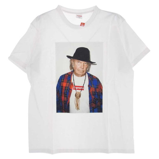 Supreme シュプリーム 15SS Neil Young Tee ニールヤング フォトプリント クルーネック 半袖カットソー 半袖 Tシャツ  ホワイト系 XL【新古品】【未使用】【中古】
