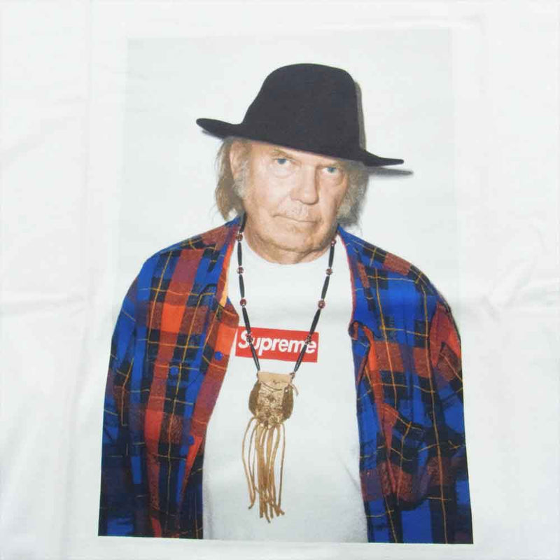 Supreme シュプリーム 15SS Neil Young Tee ニールヤング フォトプリント クルーネック 半袖カットソー 半袖 Tシャツ  ホワイト系 XL【新古品】【未使用】【中古】