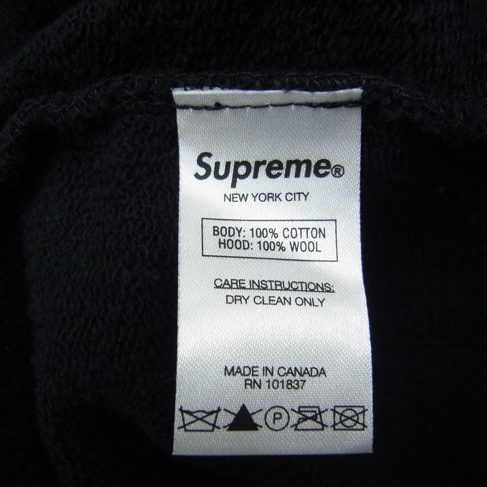 Supreme シュプリーム 15AW コムデギャルソンシャツ フロントロゴ チェック柄フード スウェット プルオーバー スウェット パーカー ブラック系 L【中古】