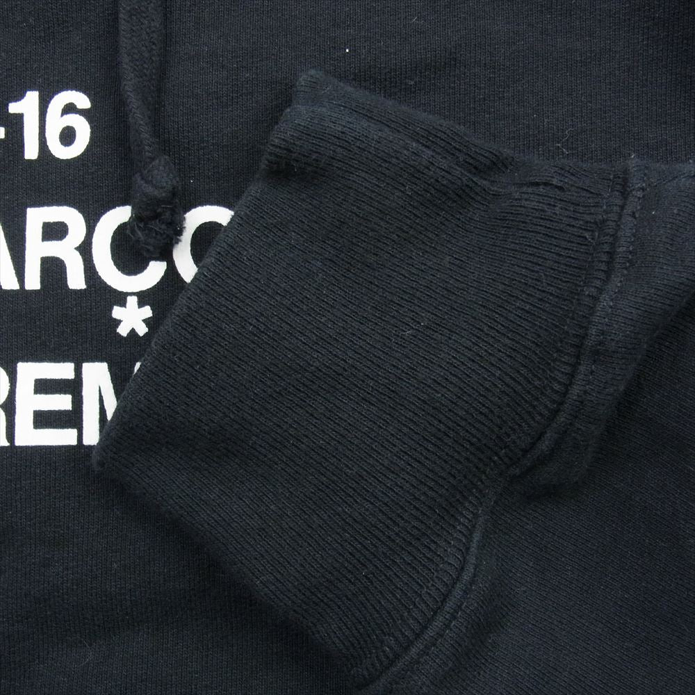 Supreme シュプリーム 15AW コムデギャルソンシャツ フロントロゴ チェック柄フード スウェット プルオーバー スウェット パーカー ブラック系 L【中古】