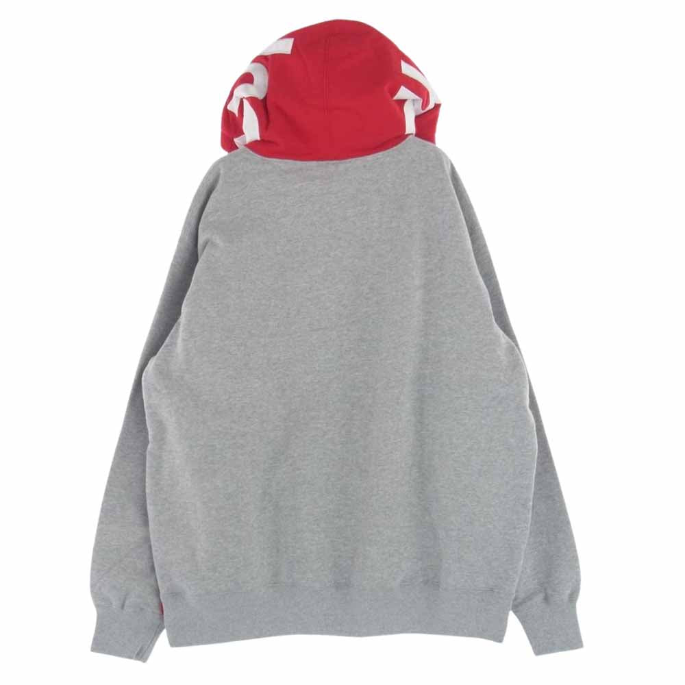 Supreme シュプリーム 21AW Contrast Hooded Sweatshirt コントラスト フーデッド スウェット パーカー  グレー系 XL【極上美品】【中古】