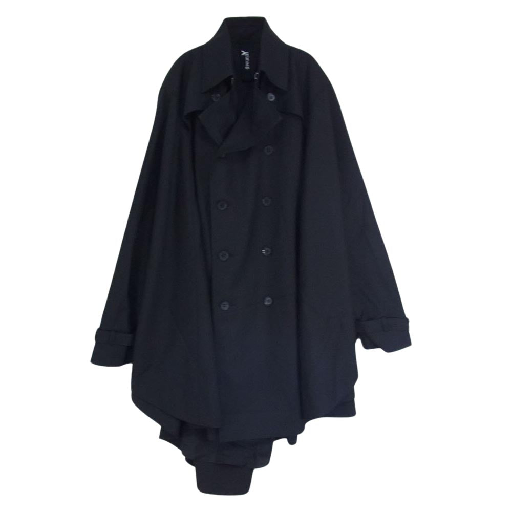 Yohji Yamamoto ヨウジヤマモト Ground Y グラウンドワイ GM-C08-100 WPギャバジン ウール ビッグ ケープ コート クローク ブラック系 3【美品】【中古】