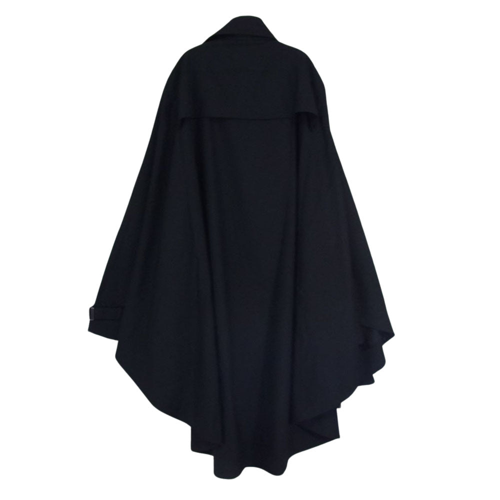 Yohji Yamamoto ヨウジヤマモト Ground Y グラウンドワイ GM-C08-100 WPギャバジン ウール ビッグ ケープ コート クローク ブラック系 3【美品】【中古】