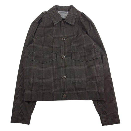 MAISON MARTIN MARGIELA メゾンマルタンマルジェラ MOD.30 K111 TESS.92684 製品加工 グレンチェック ショートブルゾン ブラウン系 52【中古】