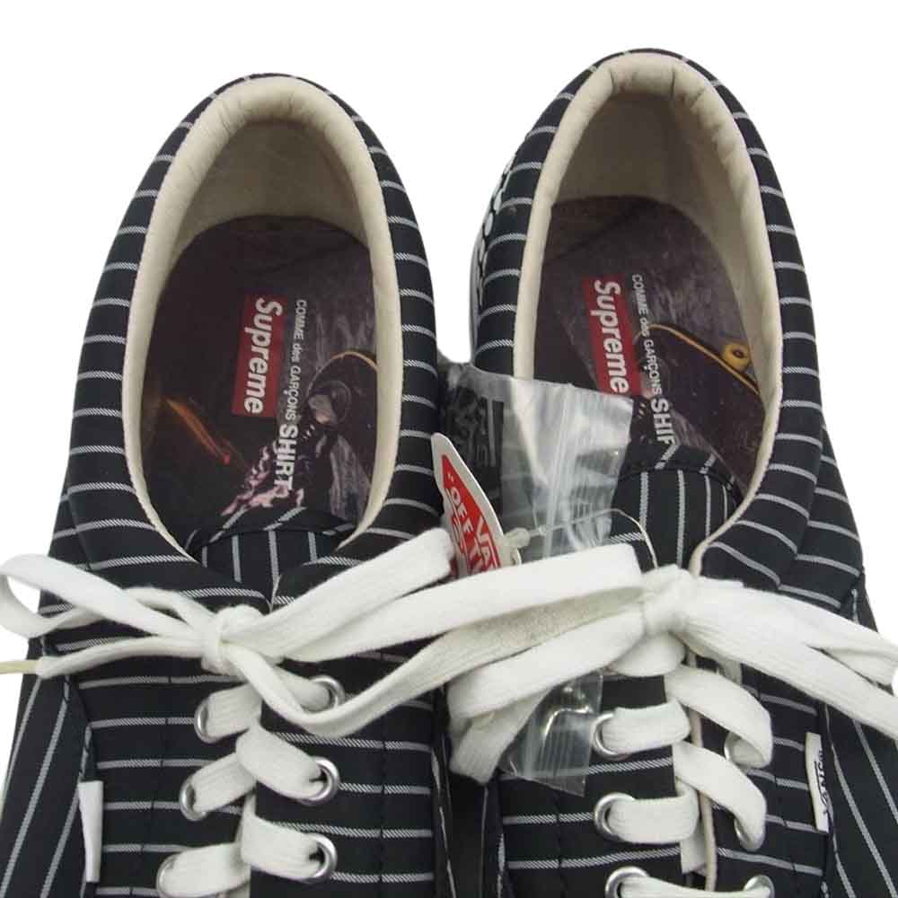 Supreme シュプリーム × COMME DES GAR?ONS SHIRT コムデギャルソン シャツ × VANS バンズ 14SS Era ローカット スニーカー ブラック ブラック系 ホワイト系 30cm【極上美品】【中古】