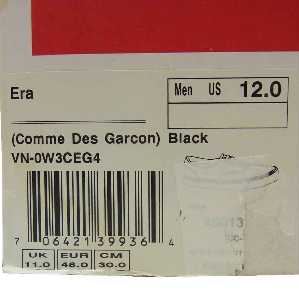 Supreme シュプリーム × COMME DES GAR?ONS SHIRT コムデギャルソン シャツ × VANS バンズ 14SS Era ローカット スニーカー ブラック ブラック系 ホワイト系 30cm【極上美品】【中古】
