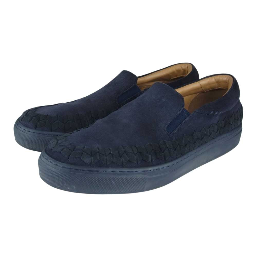 GIORGIO ARMANI ジョルジオアルマーニ X21 125 スエード スリッポン スニーカー ネイビー系 7【中古】