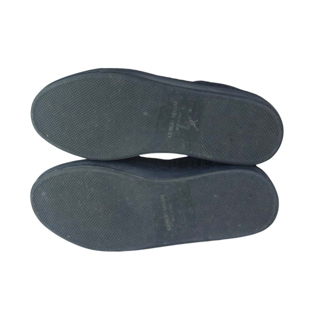 GIORGIO ARMANI ジョルジオアルマーニ X21 125 スエード スリッポン スニーカー ネイビー系 7【中古】