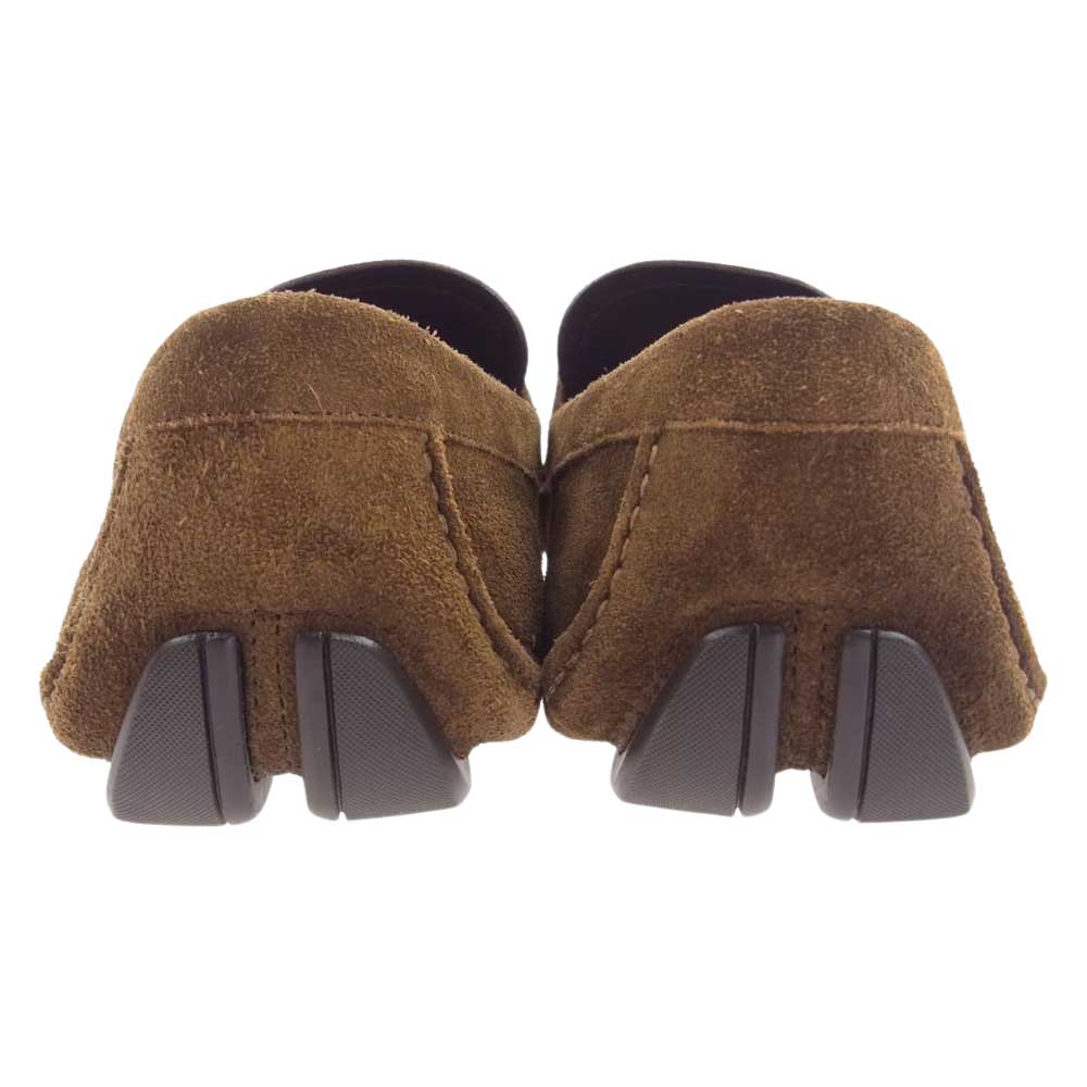 Salvatore Ferragamo サルヴァトーレフェラガモ 745684 PARIGI ECO ウォルナット スエード モックトゥ  ローファー ドライビング  シューズ ライトブラウン ブラウン系 7 1/2【中古】