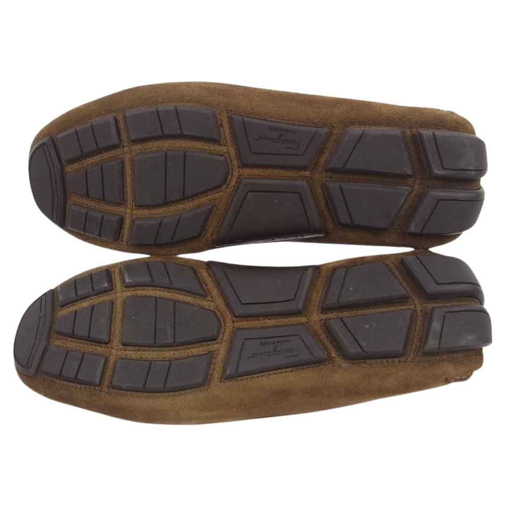 Salvatore Ferragamo サルヴァトーレフェラガモ 745684 PARIGI ECO ウォルナット スエード モックトゥ  ローファー ドライビング  シューズ ライトブラウン ブラウン系 7 1/2【中古】