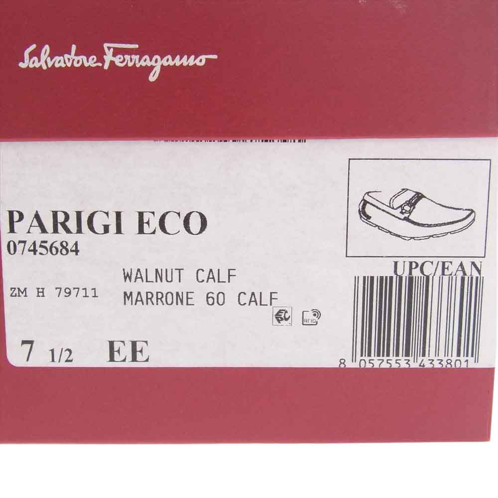Salvatore Ferragamo サルヴァトーレフェラガモ 745684 PARIGI ECO ウォルナット スエード モックトゥ  ローファー ドライビング  シューズ ライトブラウン ブラウン系 7 1/2【中古】