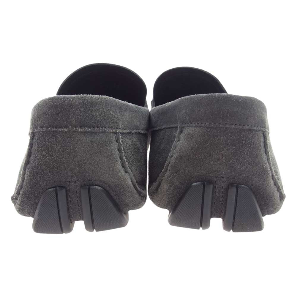 Salvatore Ferragamo サルヴァトーレフェラガモ 745683 PARIGI ECO ウォルナット スエード モックトゥ  ローファー ドライビング  シューズ グレー チャコール系 7.5【中古】