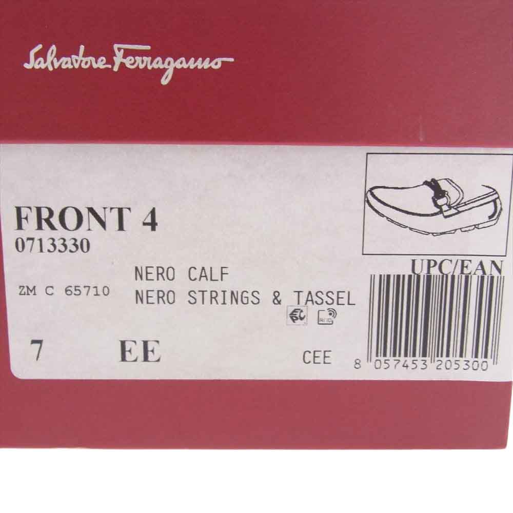 Salvatore Ferragamo サルヴァトーレフェラガモ FRONT フロント レザー ドライビング シューズ ブラック系 7【中古】