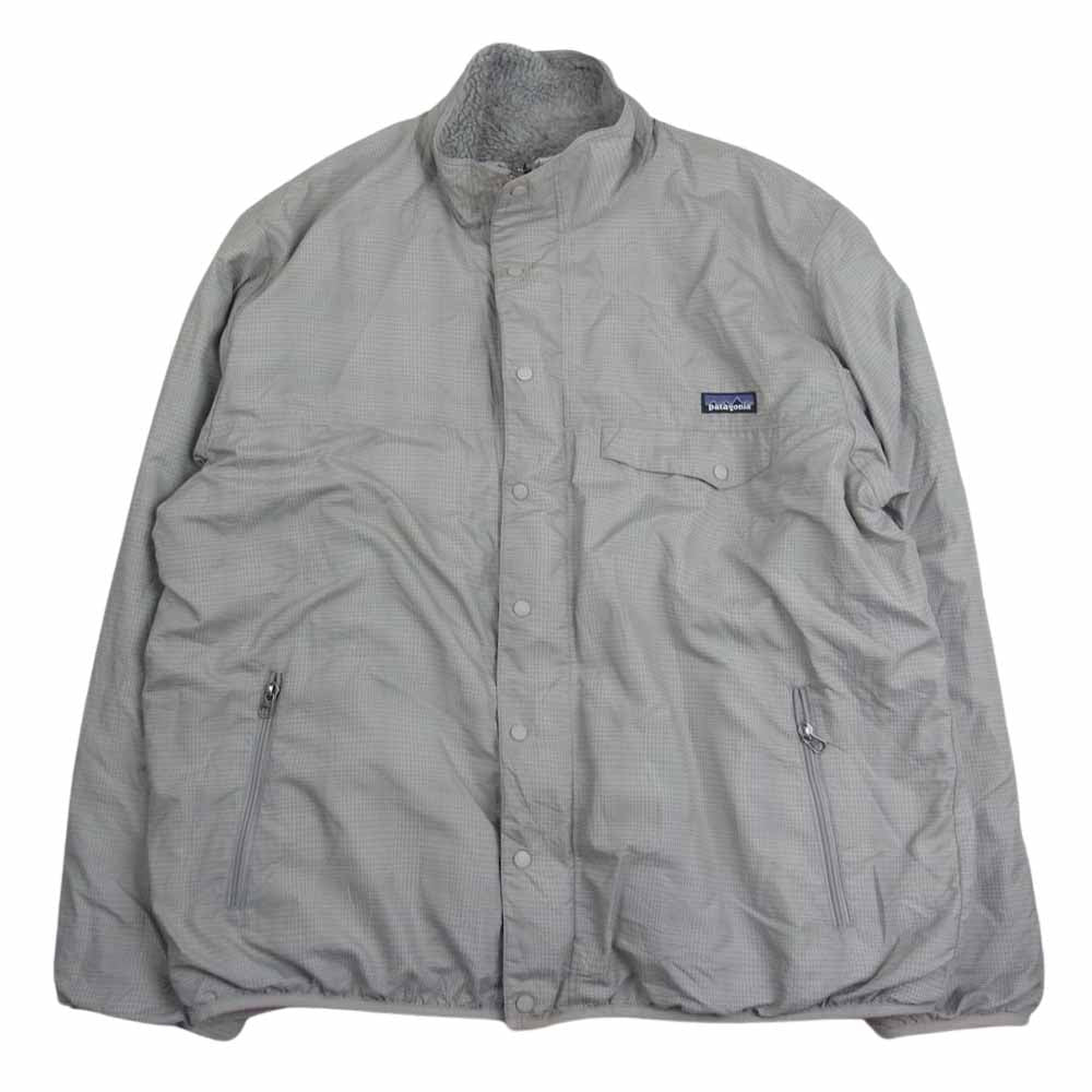 patagonia パタゴニア 28580 Reversible Snap-Zip Jacket リバーシブル スナップ ジップ フリース ジャケット グレー系 カーキ系【中古】