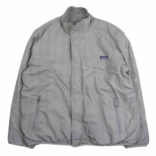 patagonia パタゴニア 28580 Reversible Snap-Zip Jacket リバーシブル スナップ ジップ フリース ジャケット グレー系 カーキ系【中古】
