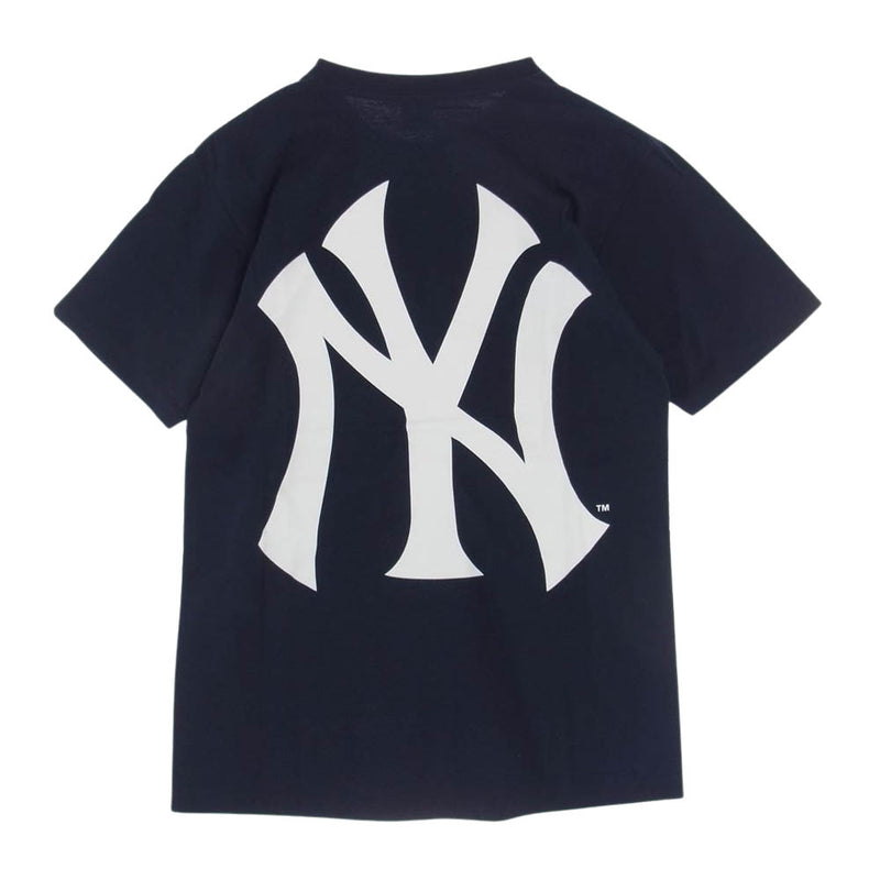 Supreme シュプリーム Ｔシャツ 15SS × New York Yankees Box Logo Tee ニューヨーク ヤンキース ボックスロゴ  Tシャツ ネイビー ブラック系 L【美品】