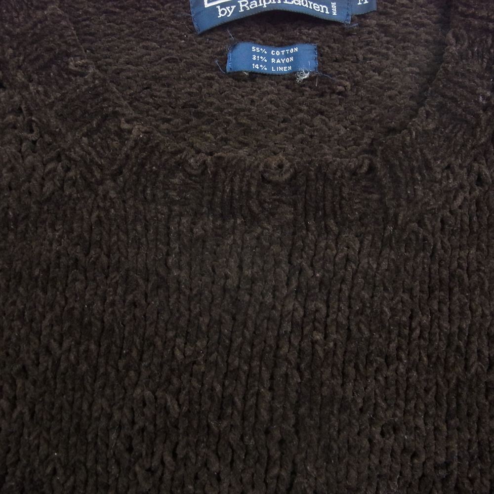 POLO RALPH LAUREN ポロ・ラルフローレン レーヨン リネン 混 コットンニット ブラウン系 M【中古】