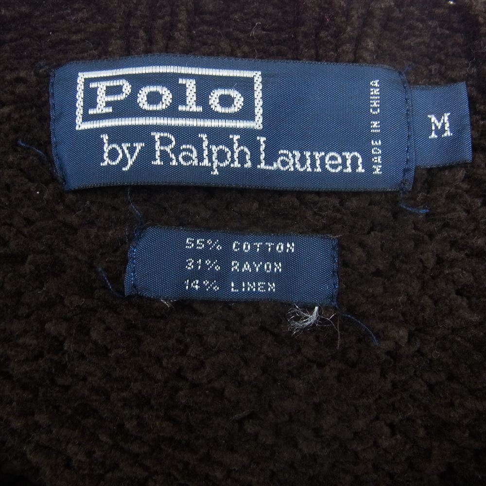 POLO RALPH LAUREN ポロ・ラルフローレン レーヨン リネン 混 コットンニット ブラウン系 M【中古】