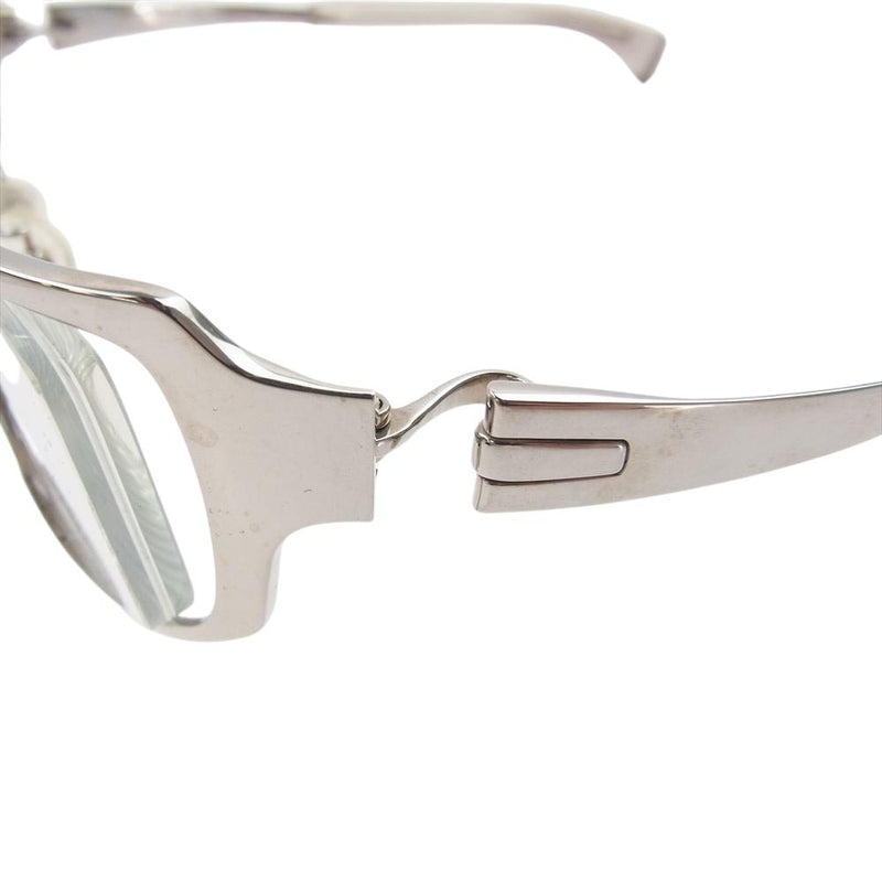 フォーナインズ S-592T シルバー チタニウム スクエアフレーム メガネ 眼鏡 アイウェア 度あり シルバー系【中古】