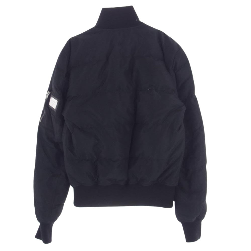 DOLCE&GABBANA ドルチェアンドガッバーナ G9L23T ナイロン ダウン ロゴプレート ジップアップ ブルゾン MA-1 ボンバージャケット ブラック系 44【中古】
