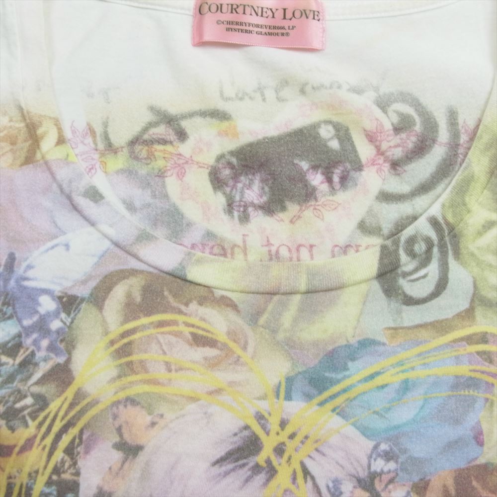 HYSTERIC GLAMOUR ヒステリックグラマー 0113CT12 COURTNEY LOVE コートニーラブ プリント Tシャツ 半袖 オフホワイト系 F【中古】