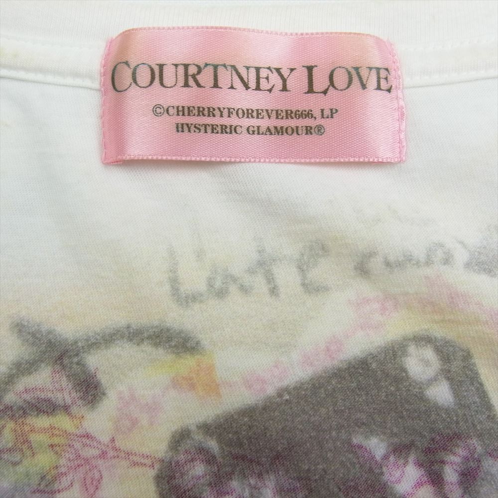 HYSTERIC GLAMOUR ヒステリックグラマー 0113CT12 COURTNEY LOVE コートニーラブ プリント Tシャツ 半袖 オフホワイト系 F【中古】
