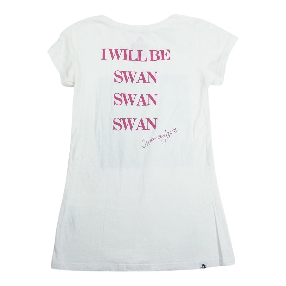 HYSTERIC GLAMOUR ヒステリックグラマー 0102CT23 COURTNEY LOVE コートニーラブ プリント Tシャツ 半袖 ホワイト系 F【中古】