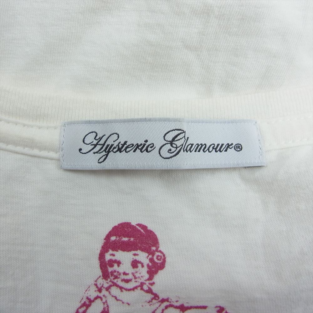 HYSTERIC GLAMOUR ヒステリックグラマー 0102CT23 COURTNEY LOVE コートニーラブ プリント Tシャツ 半袖 ホワイト系 F【中古】