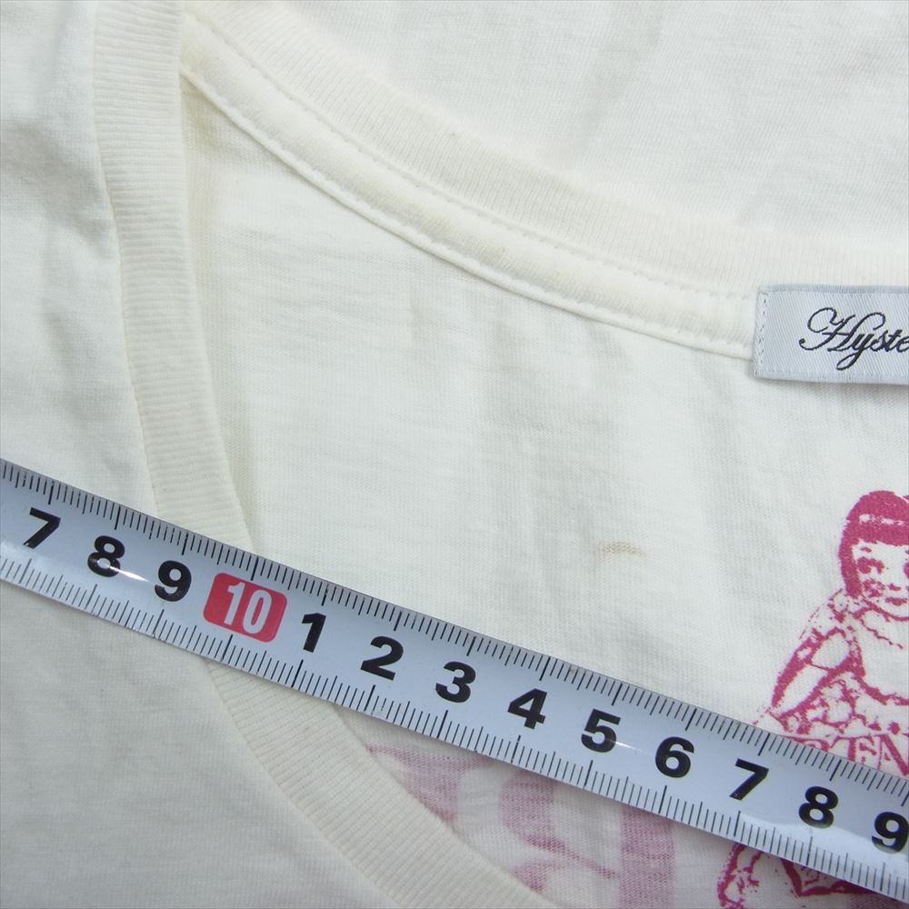 HYSTERIC GLAMOUR ヒステリックグラマー 0102CT23 COURTNEY LOVE コートニーラブ プリント Tシャツ 半袖 ホワイト系 F【中古】