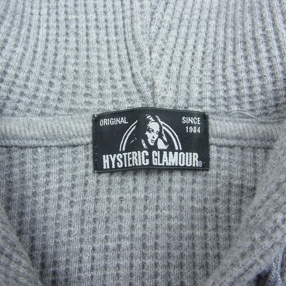 HYSTERIC GLAMOUR ヒステリックグラマー 0161CF04 デビル ガール 刺繍 ワッフル ジップアップ パーカー フーディー グレー系 F【中古】