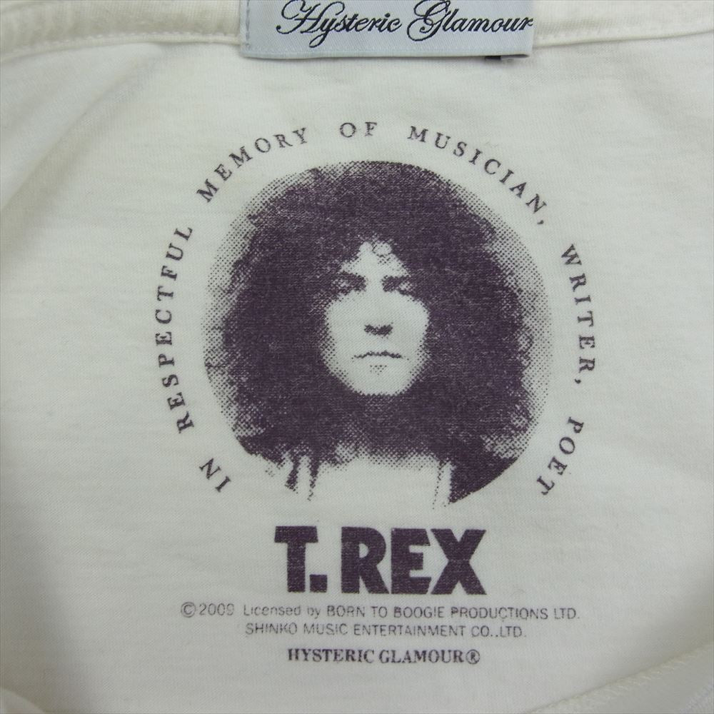 HYSTERIC GLAMOUR ヒステリックグラマー 0192CT04 T.REX プリント 半袖 Tシャツ オフホワイト系 F【中古】