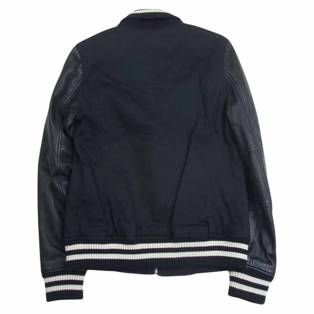 HYSTERIC GLAMOUR ヒステリックグラマー 0121AB03 ロゴワッペン ガール スタジャン ジャケット ブルゾン 袖ラムレザー切替 ブラック系 F【中古】
