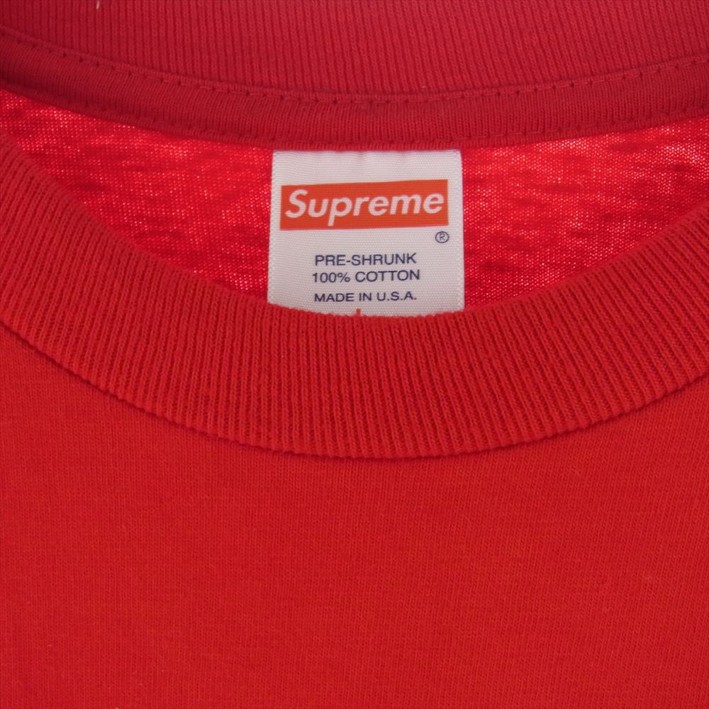Supreme シュプリーム 21SS  KAWS Chalk Logo Tee カウズチョークロゴ 半袖 Tシャツ レッド系 L【中古】