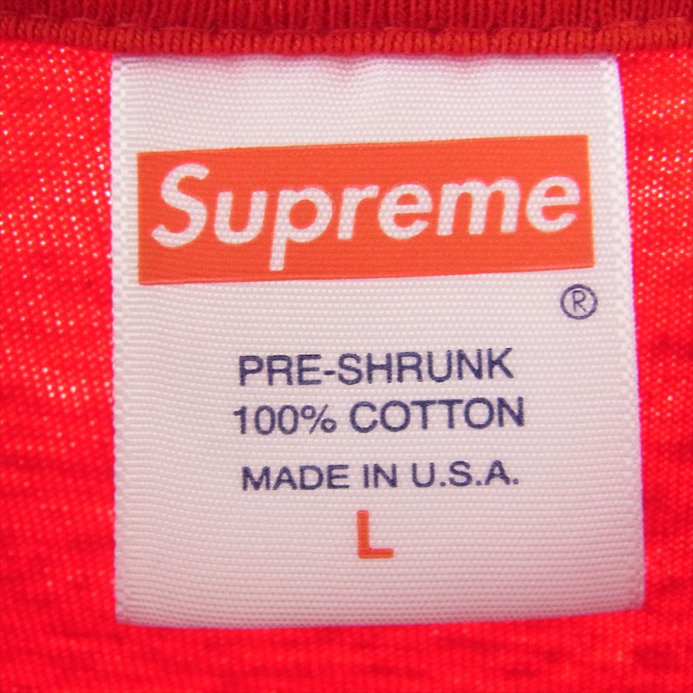 Supreme シュプリーム 21SS  KAWS Chalk Logo Tee カウズチョークロゴ 半袖 Tシャツ レッド系 L【中古】