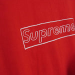 Supreme シュプリーム 21SS  KAWS Chalk Logo Tee カウズチョークロゴ 半袖 Tシャツ レッド系 L【中古】