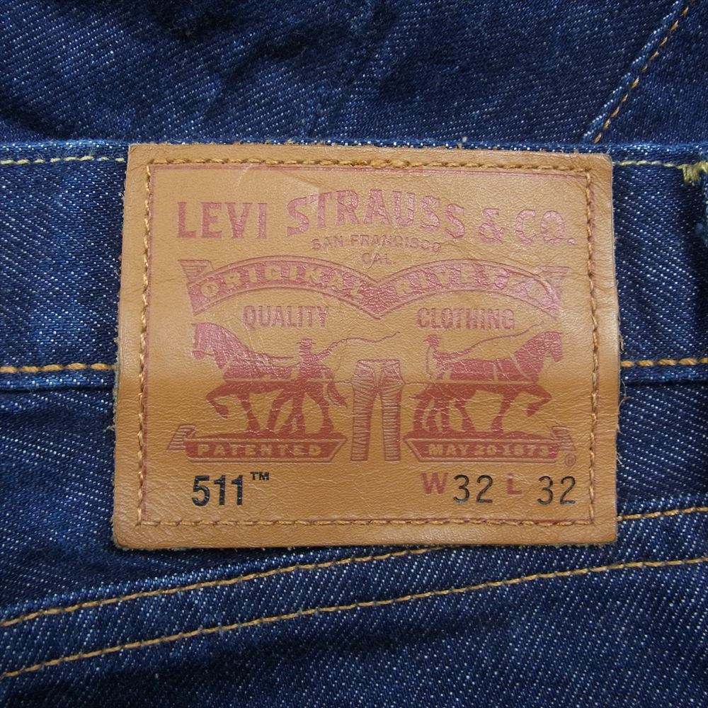 Levi's リーバイス 06690-110 アメリカ製 511 SLIM FIT SELVEDGE MADE IN THE USA ホワイトオーク 赤耳 コーン デニム パンツ インディゴブルー系 32【中古】
