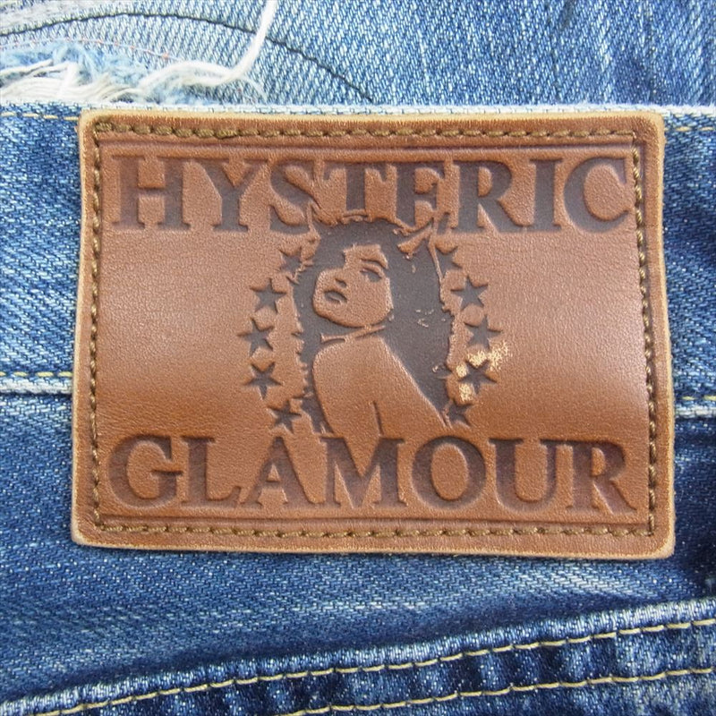 HYSTERIC GLAMOUR ヒステリックグラマー 02191AP19 スタッズ ダメージ ユーズド加工 スリムフィット デニムパンツ インディゴブルー系 31【中古】