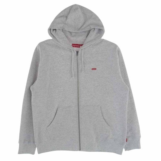 Supreme シュプリーム 21SS Small Box Zip Hooded Sweatshirt スモールボックス ロゴ ジップアップ パーカー グレー グレー系 M【美品】【中古】