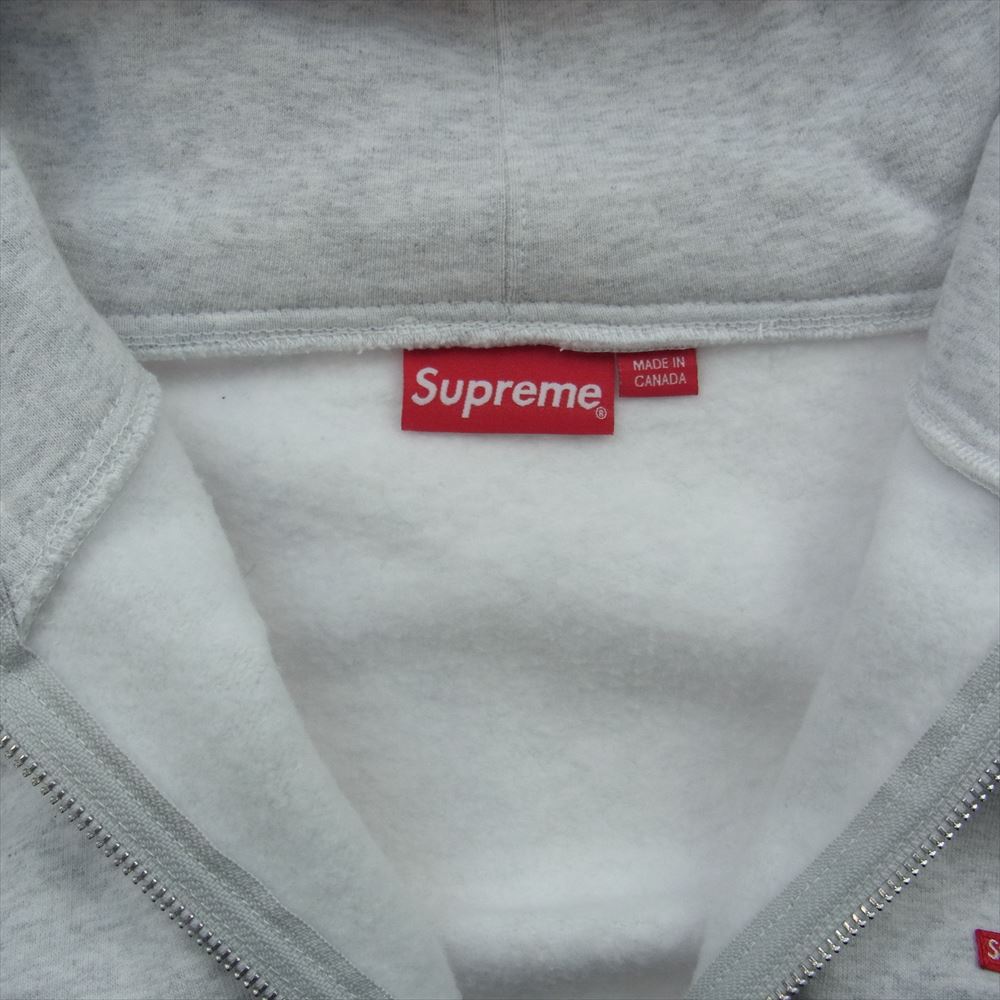 Supreme シュプリーム 21SS Small Box Zip Hooded Sweatshirt スモールボックス ロゴ ジップアップ パーカー グレー グレー系 M【美品】【中古】