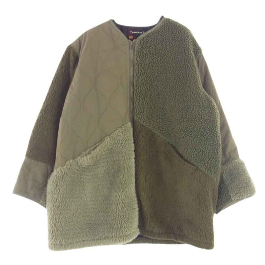 タウンクラフト UNITED ARROWS ユナイテッド アローズ 別注 パッチワーク キルティング 切替 ミリタリー フリース ジャケット グリーン系 M【中古】
