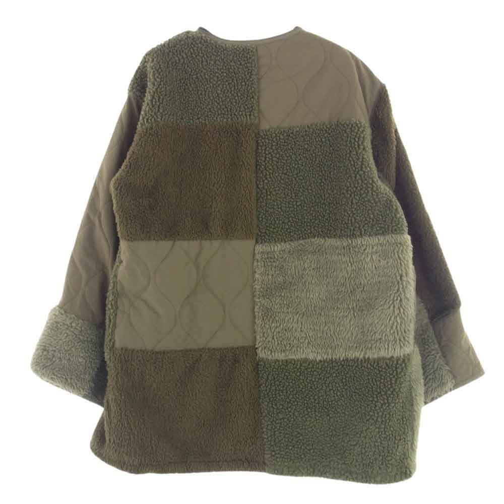タウンクラフト UNITED ARROWS ユナイテッド アローズ 別注 パッチワーク キルティング 切替 ミリタリー フリース ジャケット グリーン系 M【中古】