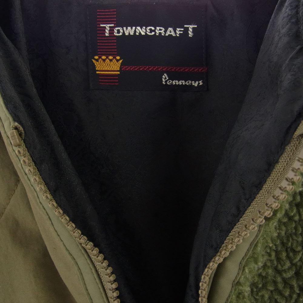 タウンクラフト UNITED ARROWS ユナイテッド アローズ 別注 パッチワーク キルティング 切替 ミリタリー フリース ジャケット グリーン系 M【中古】