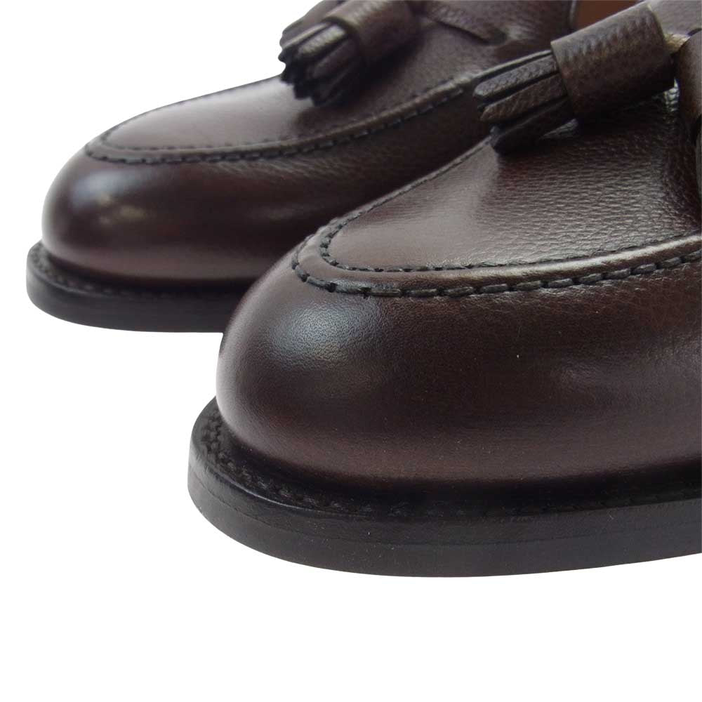 CROCKETT&JONES クロケットアンドジョーンズ 26212AG 21C1  英国製 CAVENDISH3 Dainite キャベンディッシュ ダイナイトソール グレインカーフ タッセル ローファー シューズ  ブラウン ブラウン系 6 1/2 E【極上美品】【中古】