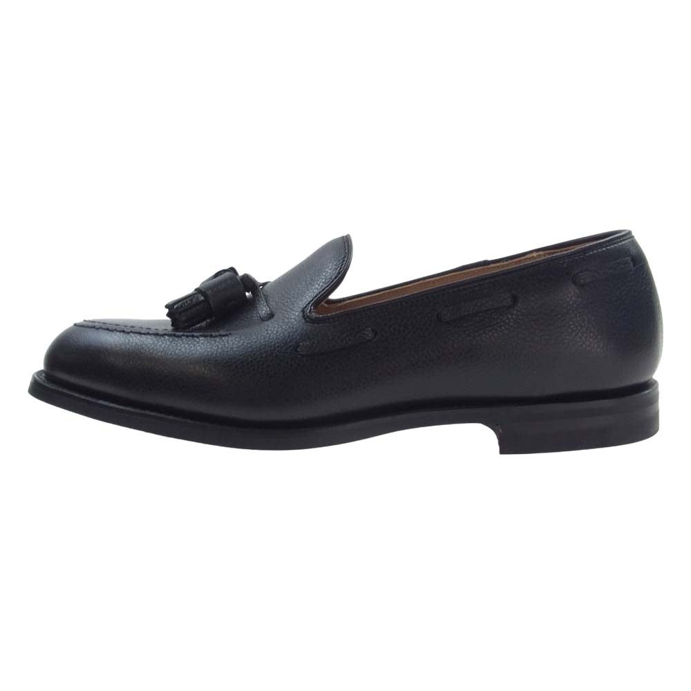 CROCKETT&JONES クロケットアンドジョーンズ 26212AG 21C1 英国製 CAVENDISH3 Dainite キャベンディッシュ ダイナイトソール グレインカーフ タッセル ローファー シューズ ブラック ブラック系 6 1/2 E【極上美品】【中古】