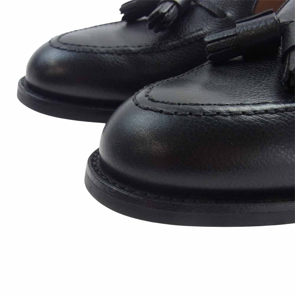 CROCKETT&JONES クロケットアンドジョーンズ 26212AG 21C1 英国製 CAVENDISH3 Dainite キャベンディッシュ ダイナイトソール グレインカーフ タッセル ローファー シューズ ブラック ブラック系 6 1/2 E【極上美品】【中古】