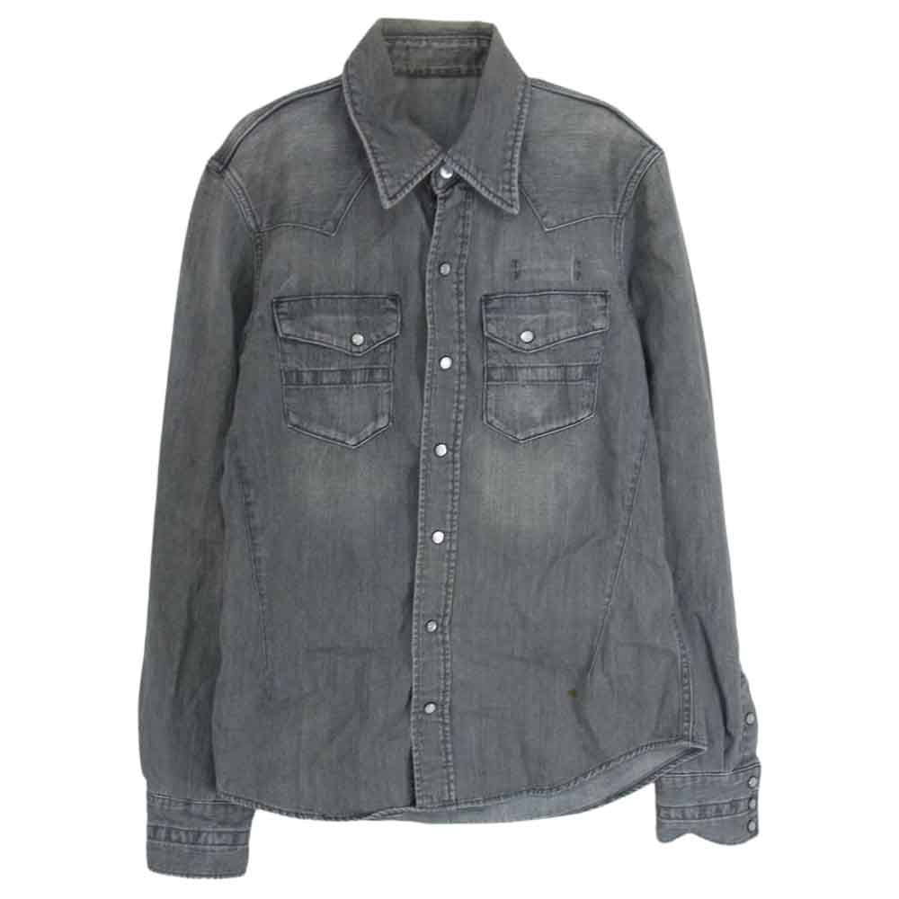 NUMBER(N)INE ナンバーナイン F07-NNS001B デニム ウェスタン 長袖 シャツ ブラック系 2【中古】