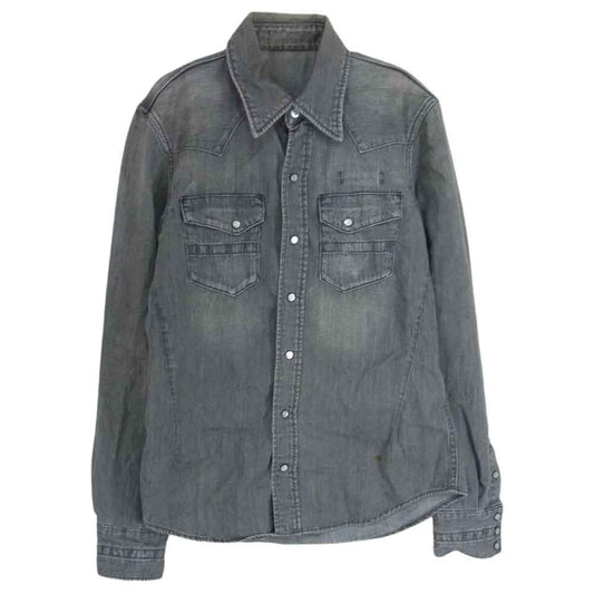 NUMBER(N)INE ナンバーナイン F07-NNS001B デニム ウェスタン 長袖 シャツ ブラック系 2【中古】